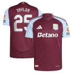 aston villa adidas home authentic shirt 2024-25 with taylor 25 cup printing Collection | Official Aston Villa FC Gear Online