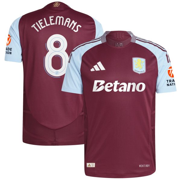 aston villa adidas home authentic shirt 2024-25 with tielemans 8 cup printing Collection | Official Aston Villa FC Gear Online