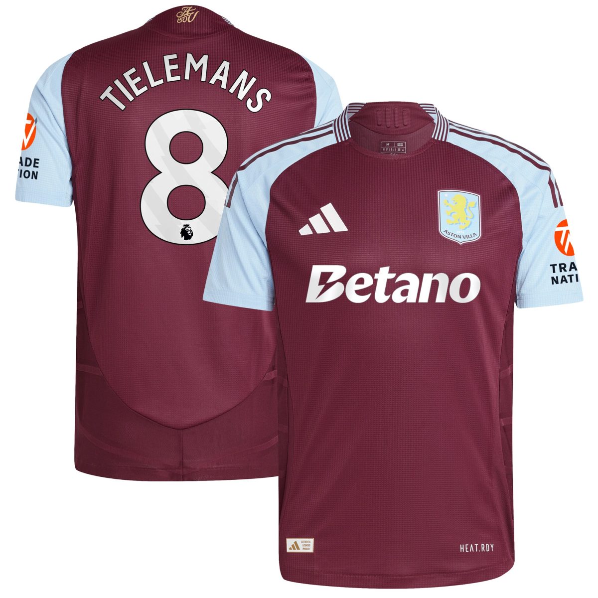 aston villa adidas home authentic shirt 2024-25 with tielemans 8 printing Collection | Official Aston Villa FC Gear Online