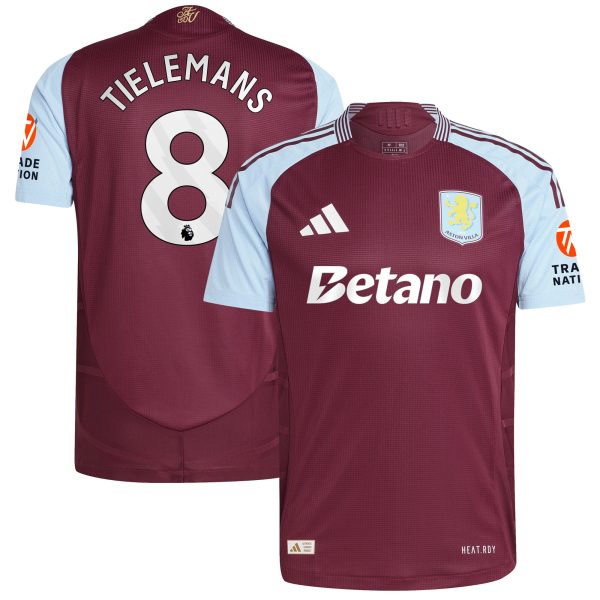 aston villa adidas home authentic shirt 2024-25 with tielemans 8 printing Collection | Official Aston Villa FC Gear Online