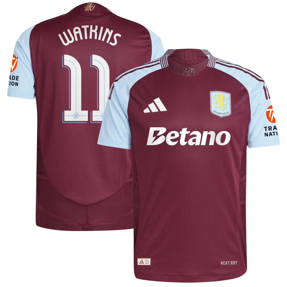 aston villa adidas home authentic shirt 2024-25 with watkins 11 cup printing Collection | Official Aston Villa FC Gear Online