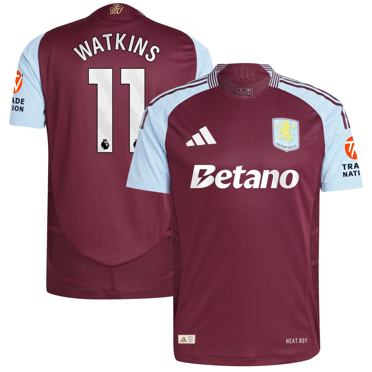aston villa adidas home authentic shirt 2024-25 with watkins 11 printing Collection | Official Aston Villa FC Gear Online