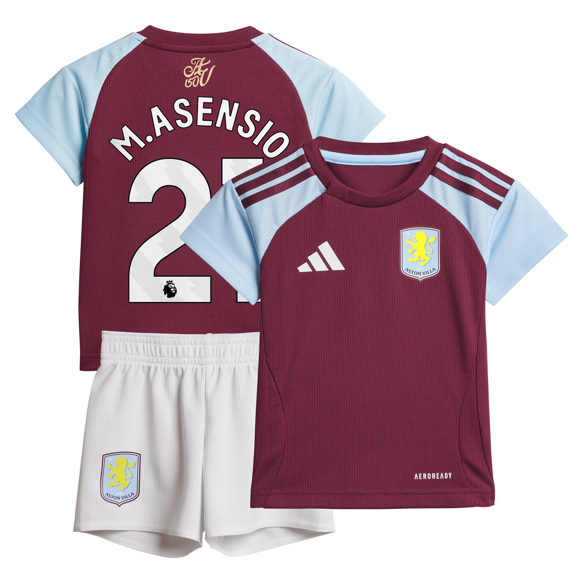 aston villa adidas home baby kit 2024-25 with m.asensio 21 printing Collection | Official Aston Villa FC Gear Online