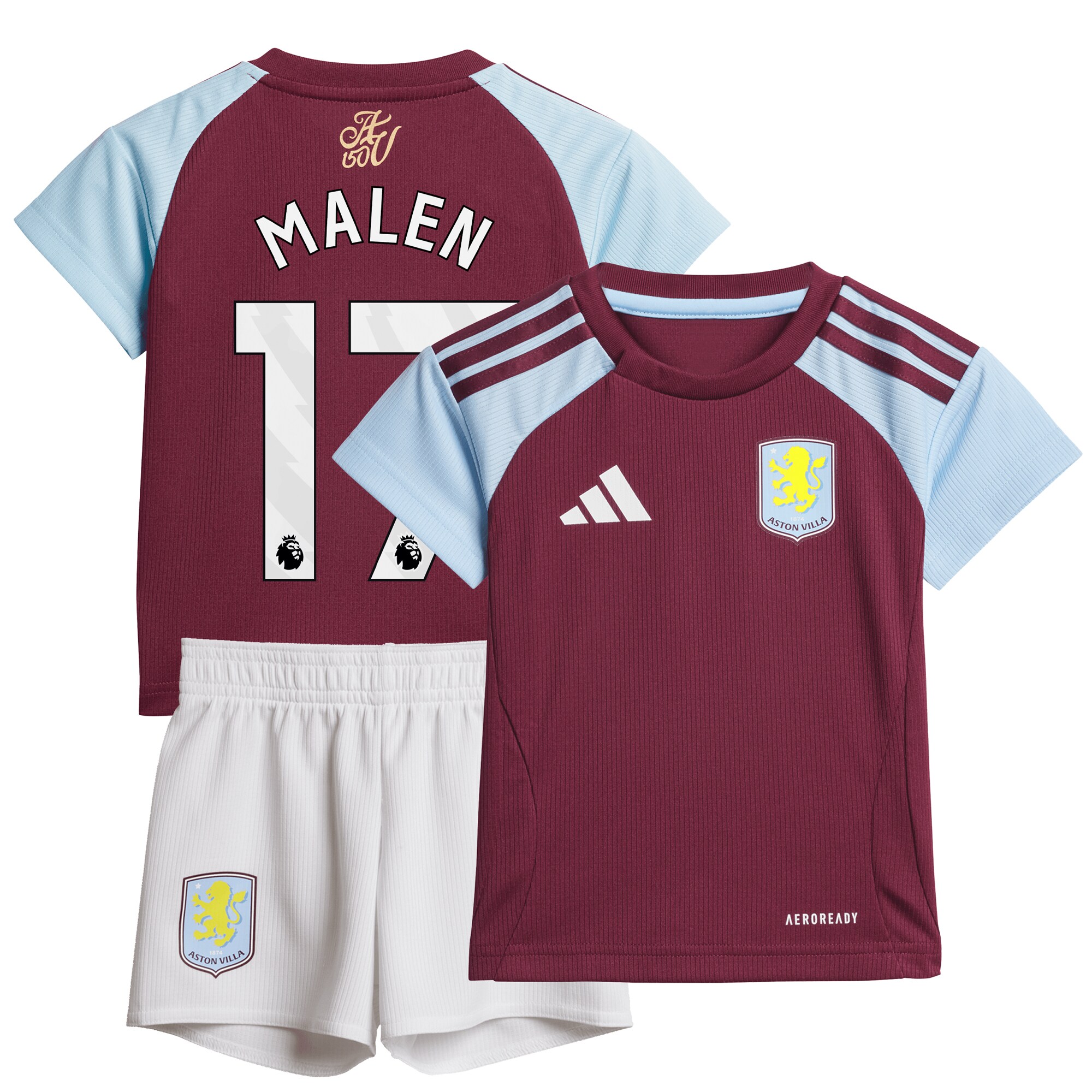 aston villa adidas home baby kit 2024-25 with malen 17 printing Collection | Official Aston Villa FC Gear Online