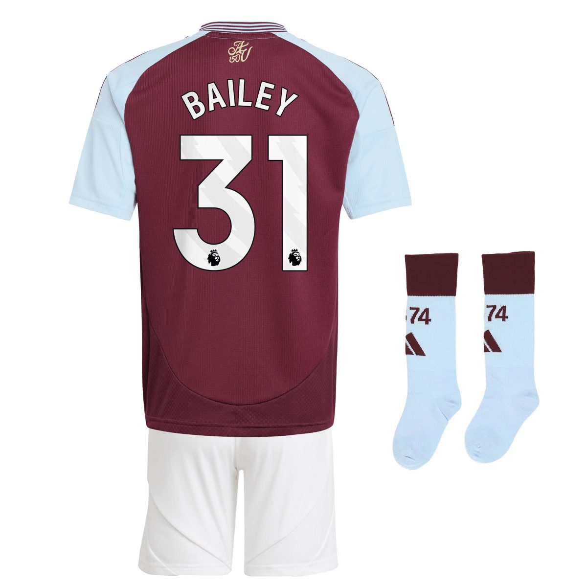 aston villa adidas home mini kit 2024-25 with bailey 31 printing Collection | Official Aston Villa FC Gear Online