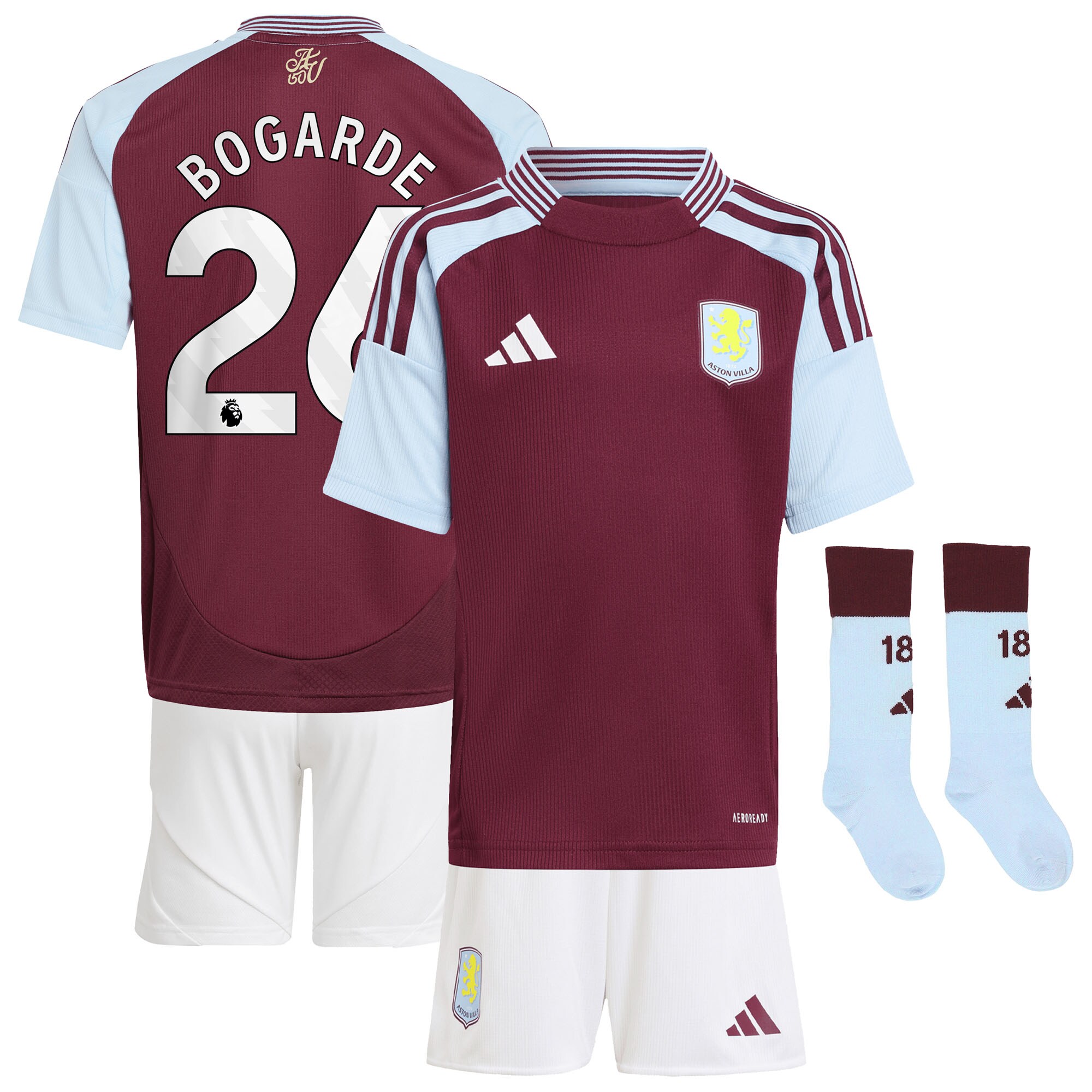 aston villa adidas home mini kit 2024-25 with bogarde 26 printing Collection | Official Aston Villa FC Gear Online