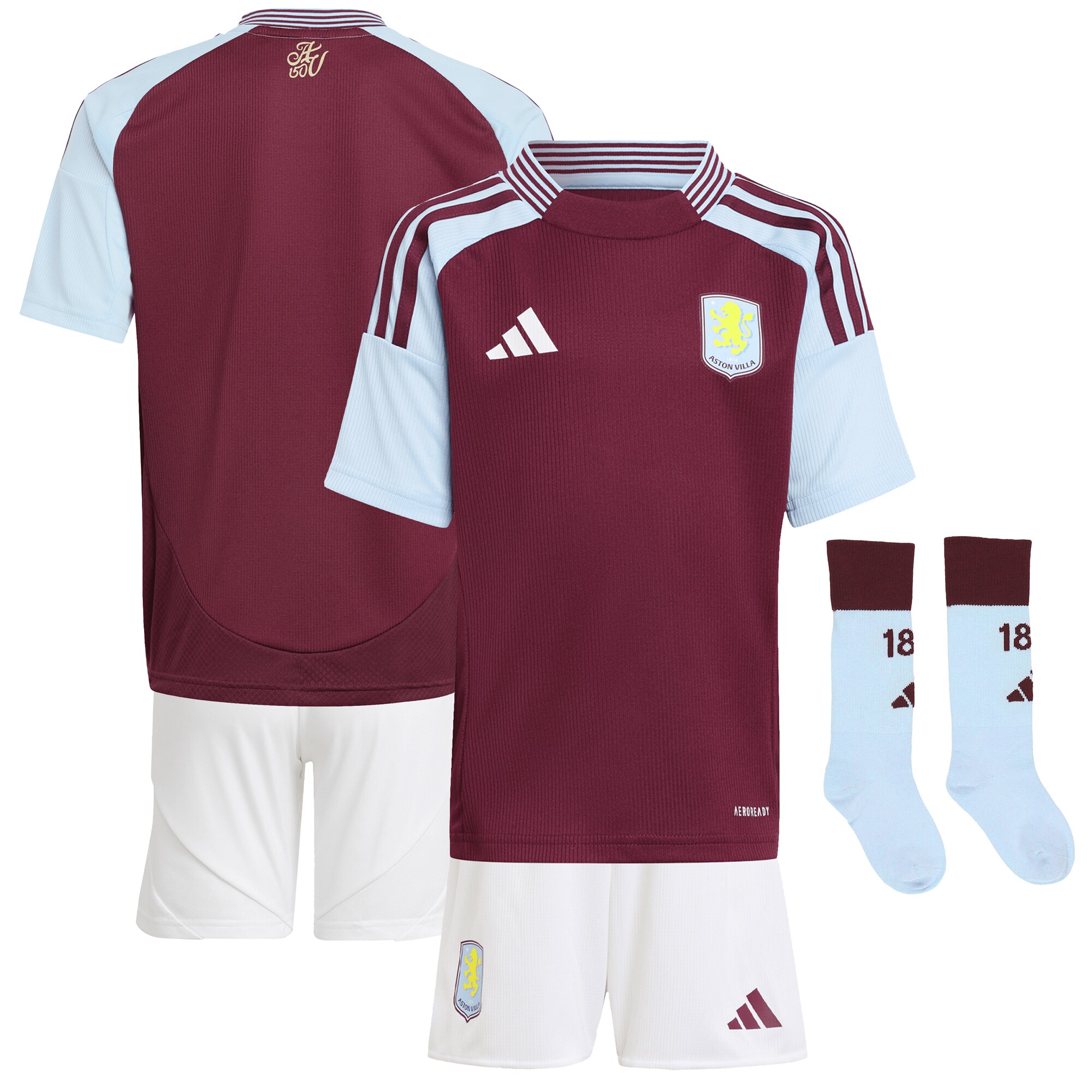 aston villa adidas home mini kit 2024-25 with custom printing Collection | Official Aston Villa FC Gear Online