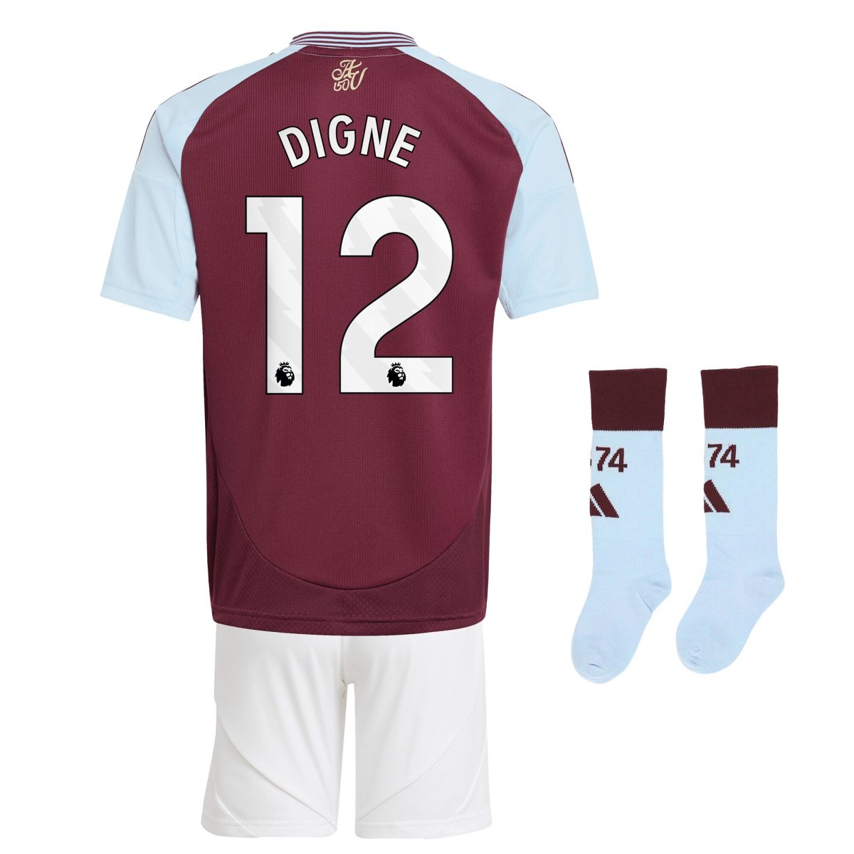 aston villa adidas home mini kit 2024-25 with digne 12 printing Collection | Official Aston Villa FC Gear Online