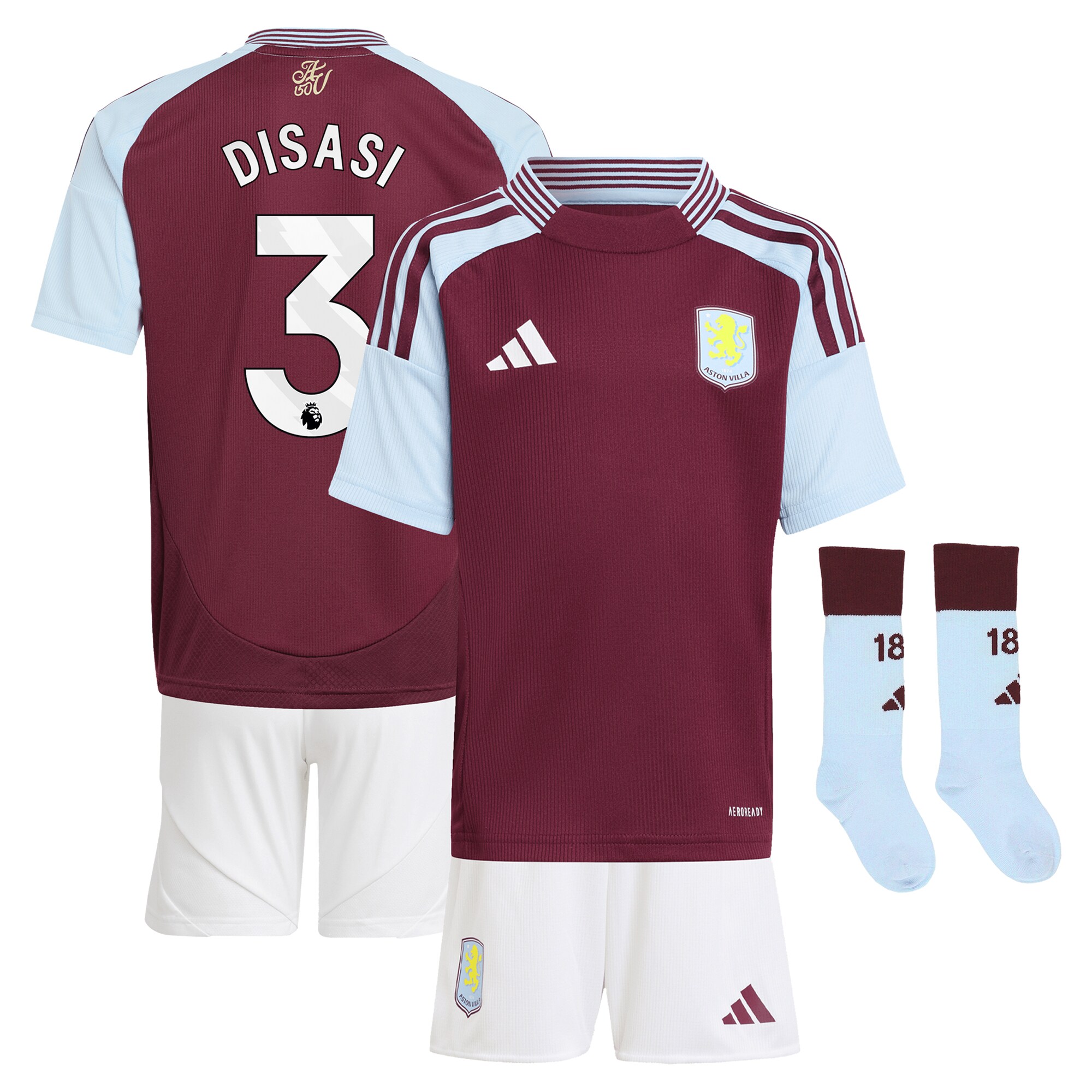 aston villa adidas home mini kit 2024-25 with disasi 3 printing Collection | Official Aston Villa FC Gear Online