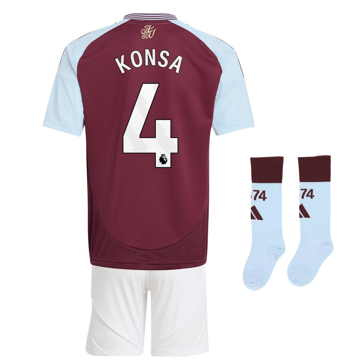 aston villa adidas home mini kit 2024-25 with konsa 4 printing Collection | Official Aston Villa FC Gear Online