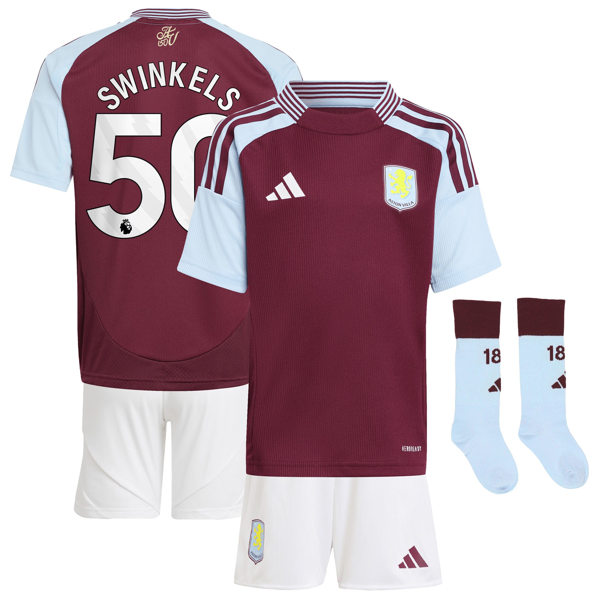 aston villa adidas home mini kit 2024-25 with swinkels 50 printing Collection | Official Aston Villa FC Gear Online