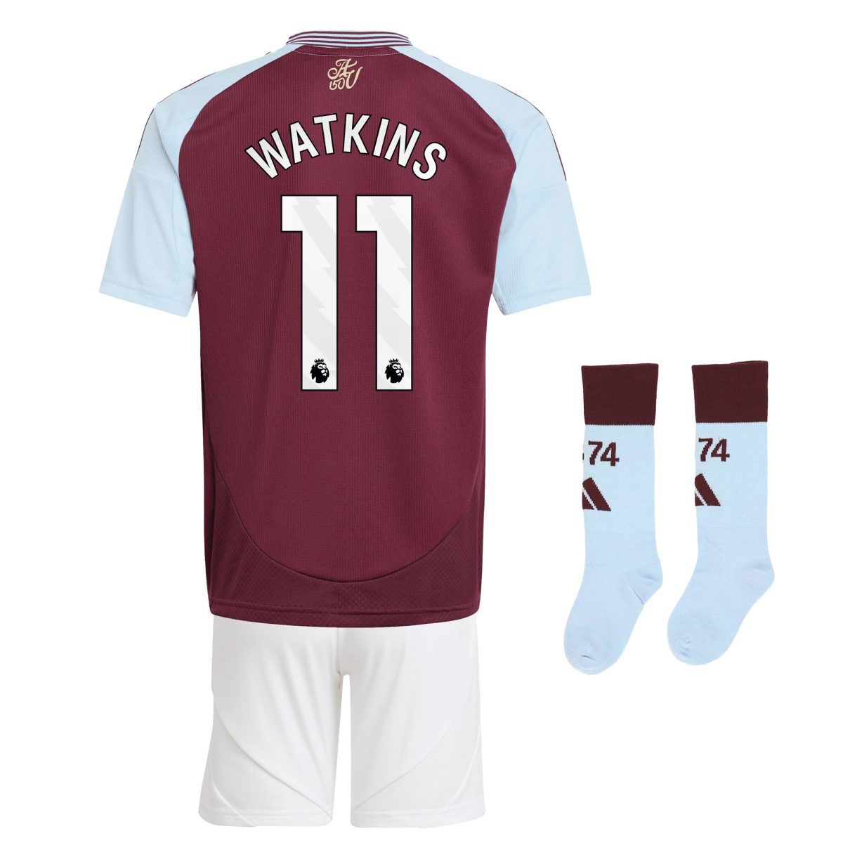 aston villa adidas home mini kit 2024-25 with watkins 11 printing Collection | Official Aston Villa FC Gear Online
