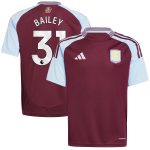 aston villa adidas home shirt 2024-25 – kids with bailey 31 printing Collection | Official Aston Villa FC Gear Online