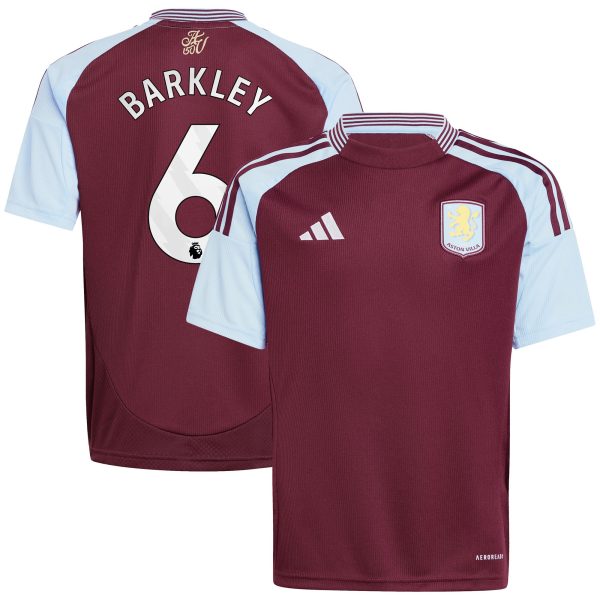 aston villa adidas home shirt 2024-25 – kids with barkley 6 printing Collection | Official Aston Villa FC Gear Online