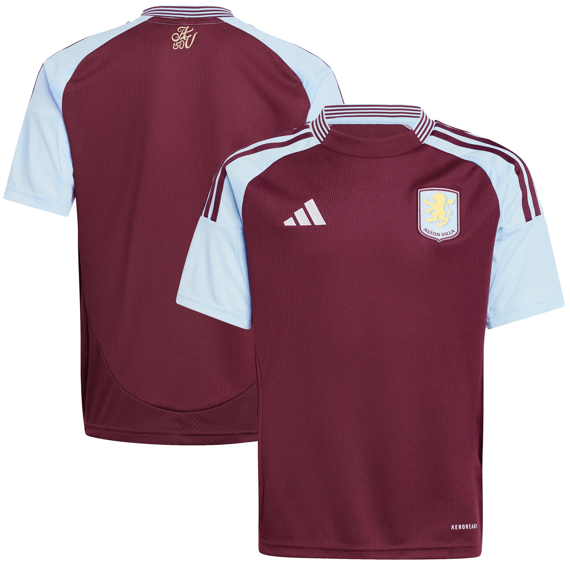 aston villa adidas home shirt 2024-25 – kids with custom printing Collection | Official Aston Villa FC Gear Online