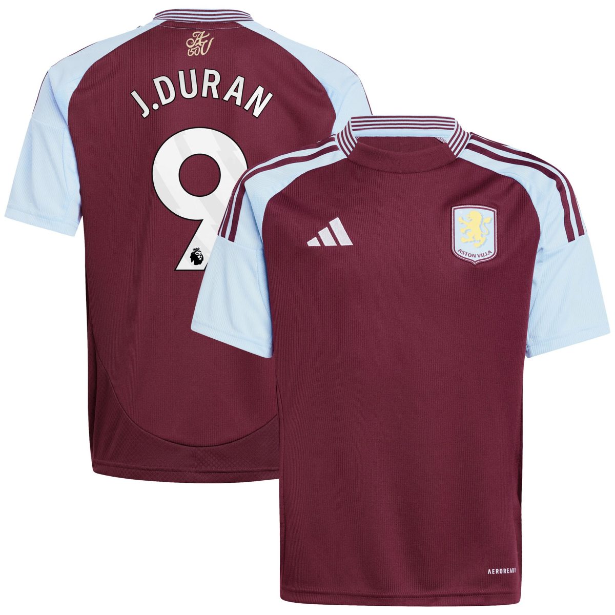 aston villa adidas home shirt 2024-25 – kids with j.duran 9 printing Collection | Official Aston Villa FC Gear Online