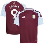 aston villa adidas home shirt 2024-25 – kids with j.duran 9 printing Collection | Official Aston Villa FC Gear Online