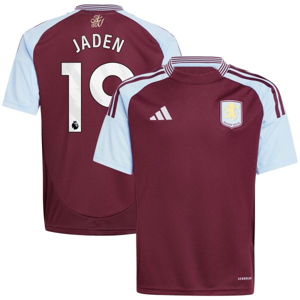 aston villa adidas home shirt 2024-25 – kids with jaden 19 printing Collection | Official Aston Villa FC Gear Online