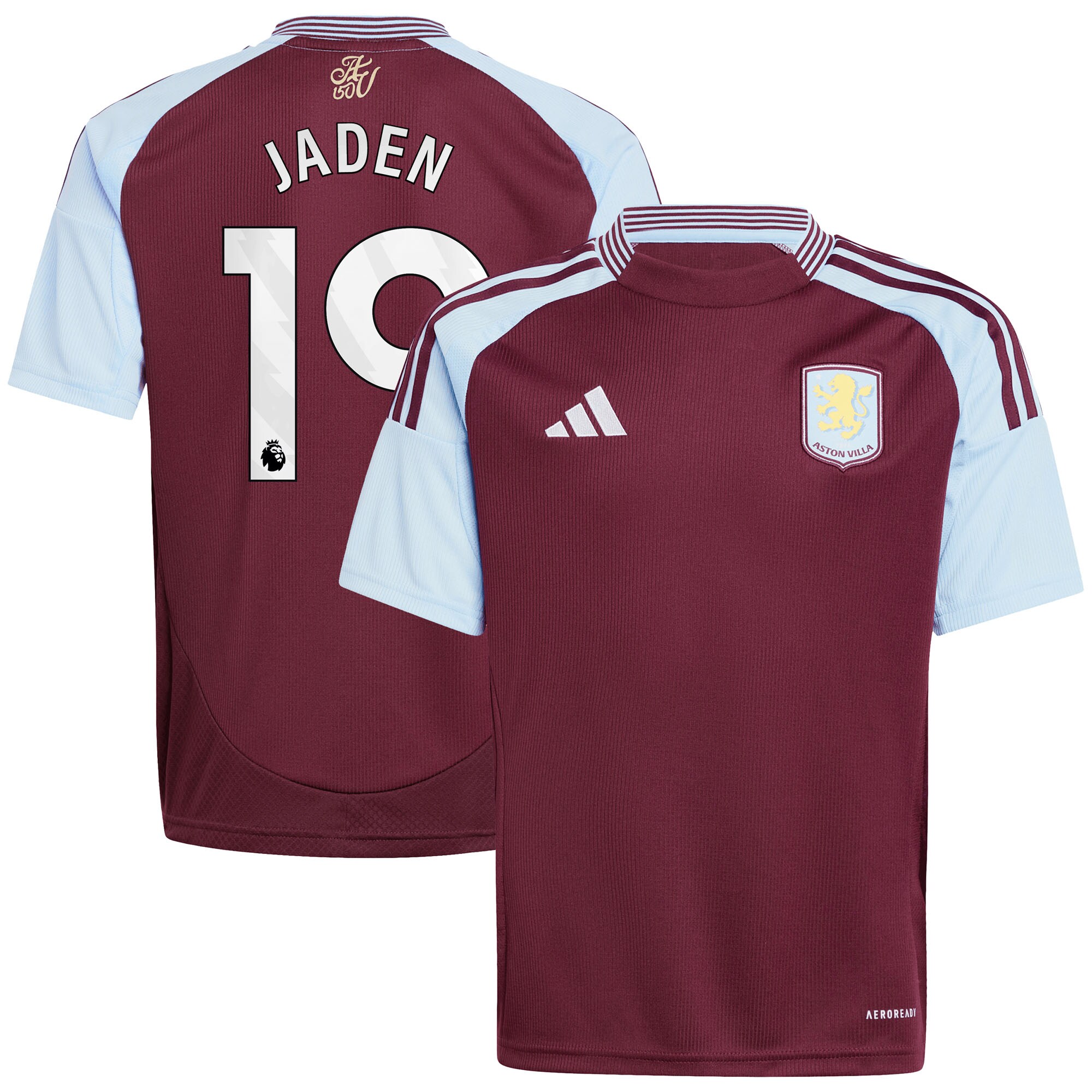 aston villa adidas home shirt 2024-25 – kids with jaden 19 printing Collection | Official Aston Villa FC Gear Online