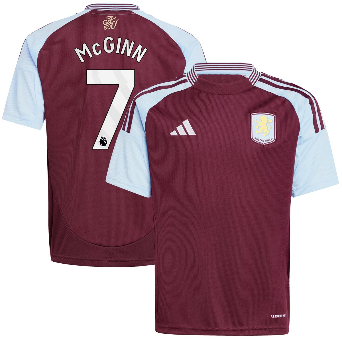 aston villa adidas home shirt 2024-25 – kids with john mcginn 7 printing Collection | Official Aston Villa FC Gear Online