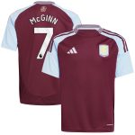 aston villa adidas home shirt 2024-25 – kids with john mcginn 7 printing Collection | Official Aston Villa FC Gear Online