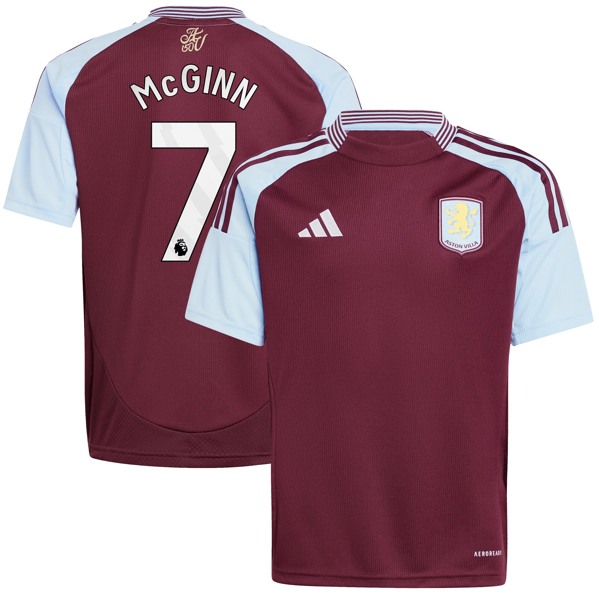 aston villa adidas home shirt 2024-25 – kids with john mcginn 7 printing Collection | Official Aston Villa FC Gear Online