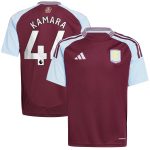 aston villa adidas home shirt 2024-25 – kids with kamara 44 printing Collection | Official Aston Villa FC Gear Online