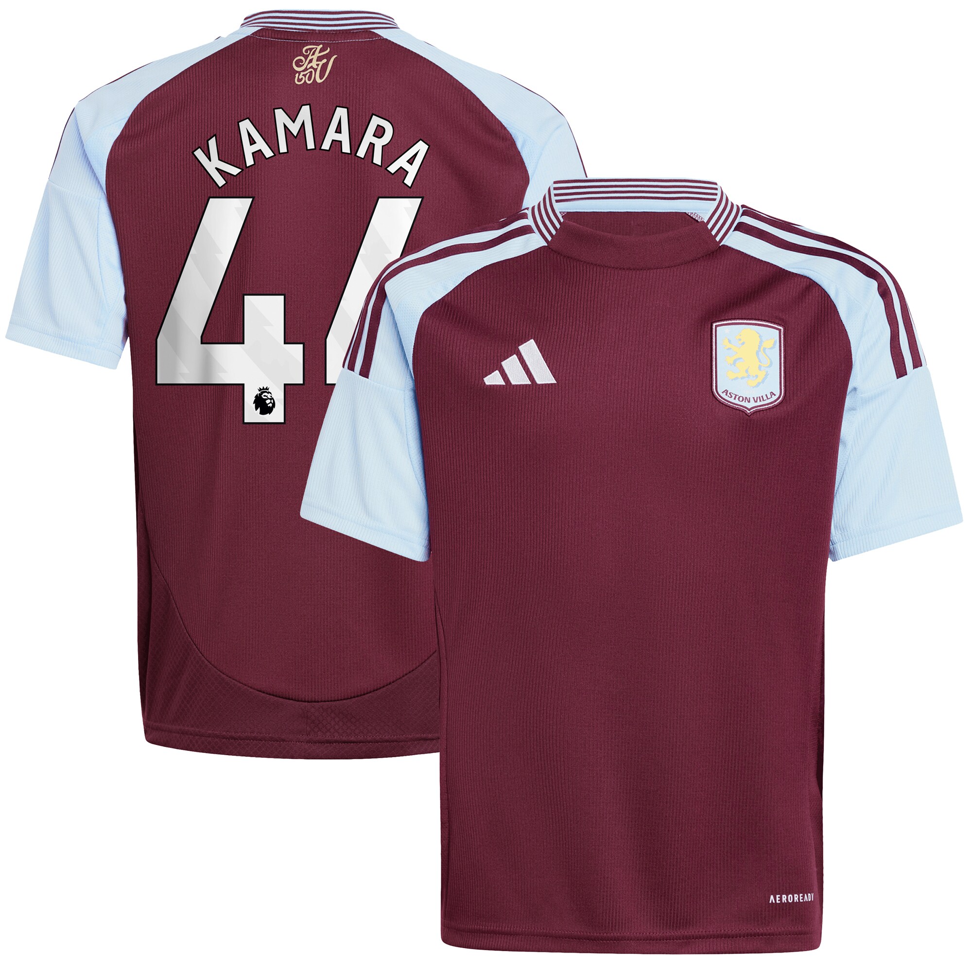 aston villa adidas home shirt 2024-25 – kids with kamara 44 printing Collection | Official Aston Villa FC Gear Online