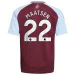 aston villa adidas home shirt 2024-25 – kids with maatsen 22 printing Collection | Official Aston Villa FC Gear Online