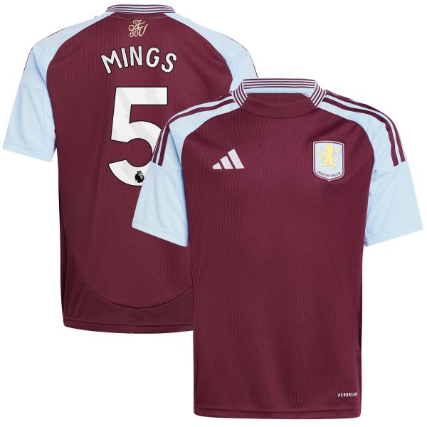 aston villa adidas home shirt 2024-25 – kids with mings 5 printing Collection | Official Aston Villa FC Gear Online