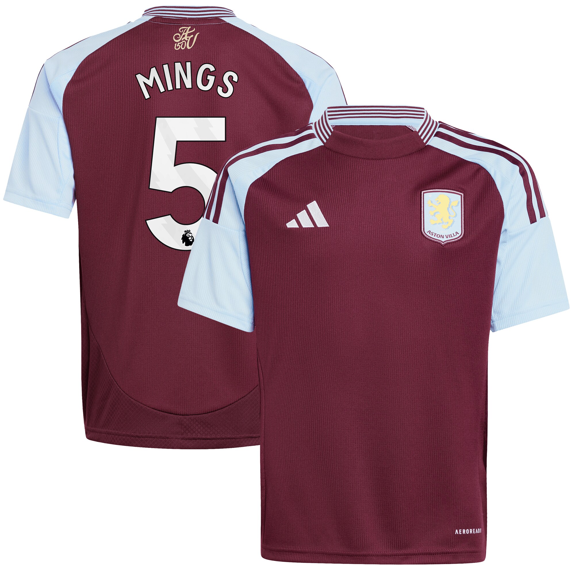 aston villa adidas home shirt 2024-25 – kids with mings 5 printing Collection | Official Aston Villa FC Gear Online
