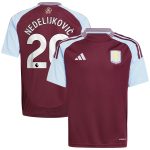 aston villa adidas home shirt 2024-25 – kids with nedeljković 20 printing Collection | Official Aston Villa FC Gear Online