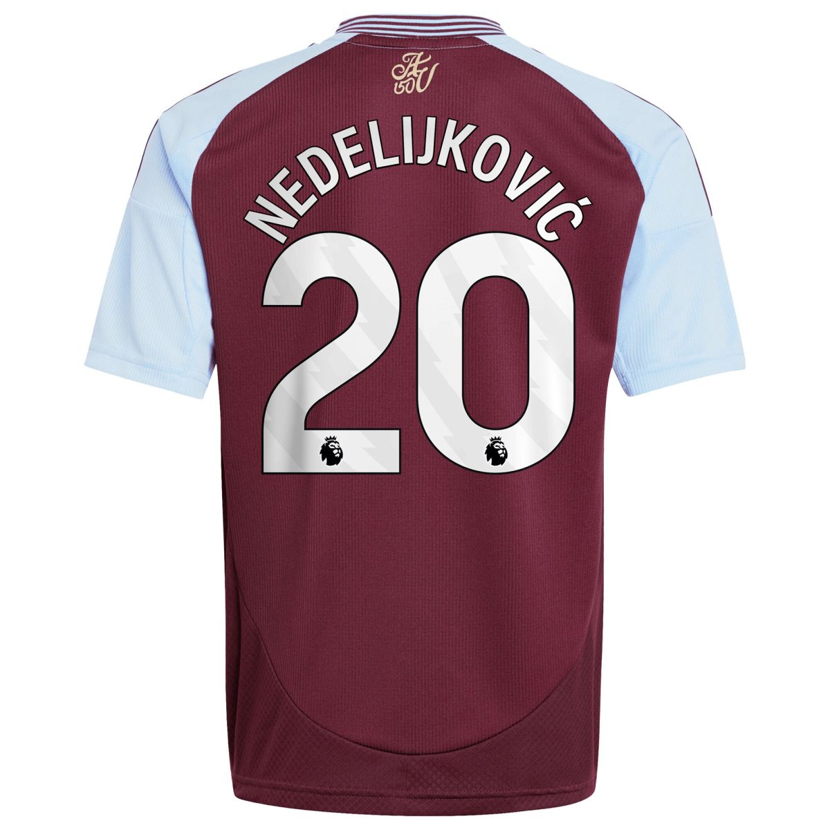 aston villa adidas home shirt 2024-25 – kids with nedeljković 20 printing Collection | Official Aston Villa FC Gear Online