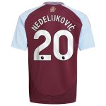 aston villa adidas home shirt 2024-25 – kids with nedeljković 20 printing Collection | Official Aston Villa FC Gear Online