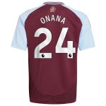 aston villa adidas home shirt 2024-25 – kids with onana 24 printing Collection | Official Aston Villa FC Gear Online