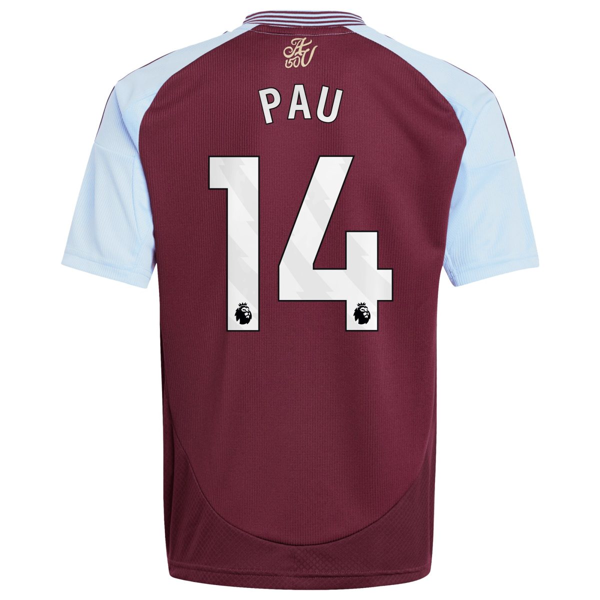 aston villa adidas home shirt 2024-25 – kids with pau 14 printing Collection | Official Aston Villa FC Gear Online