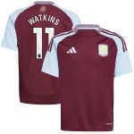 aston villa adidas home shirt 2024-25 – kids with watkins 11 printing Collection | Official Aston Villa FC Gear Online