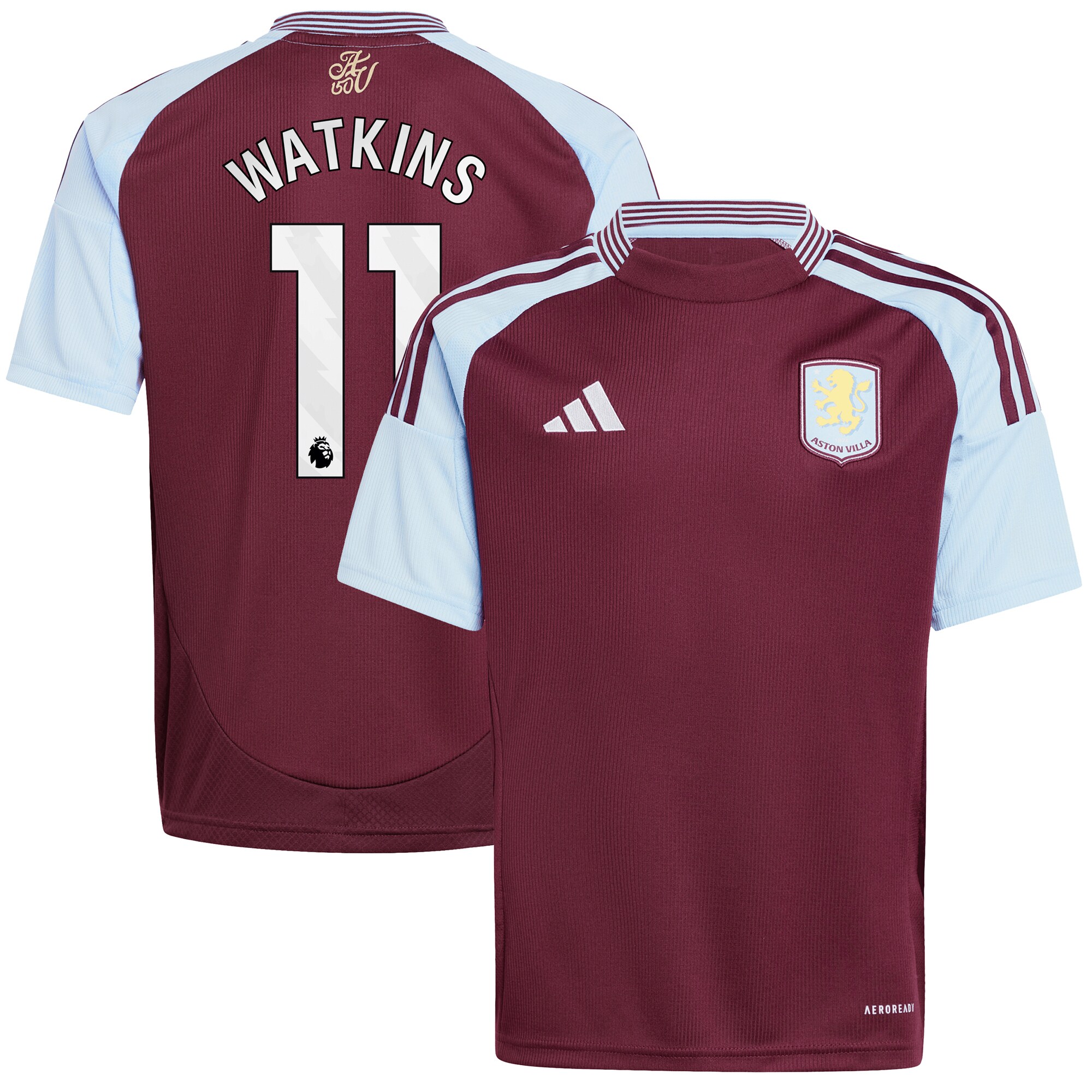 aston villa adidas home shirt 2024-25 – kids with watkins 11 printing Collection | Official Aston Villa FC Gear Online
