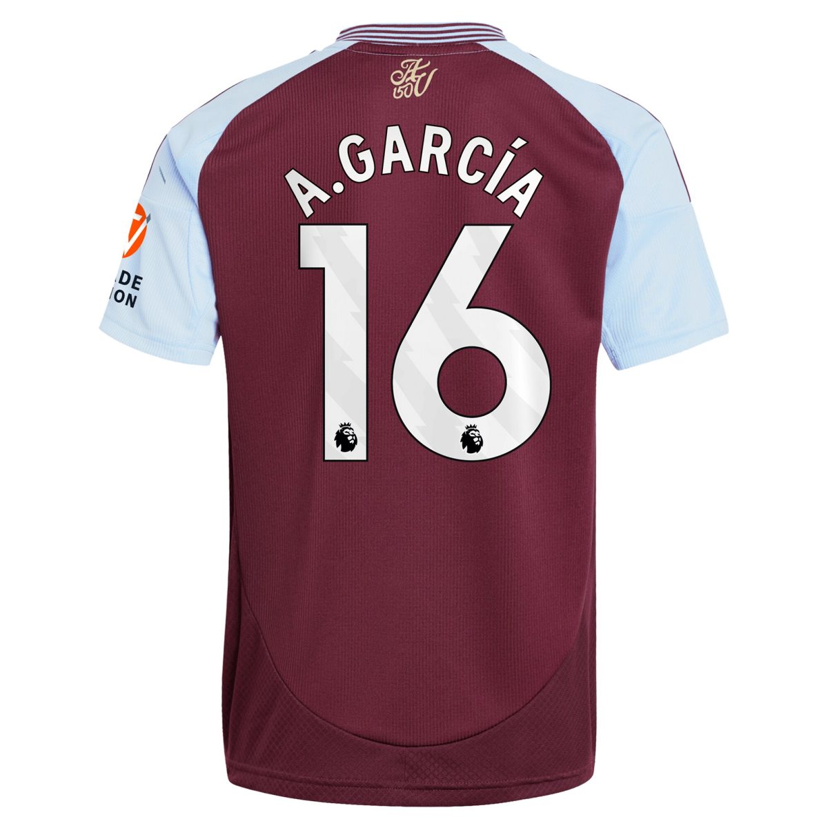 aston villa adidas home shirt 2024-25 with a.garcía 16 printing Collection | Official Aston Villa FC Gear Online