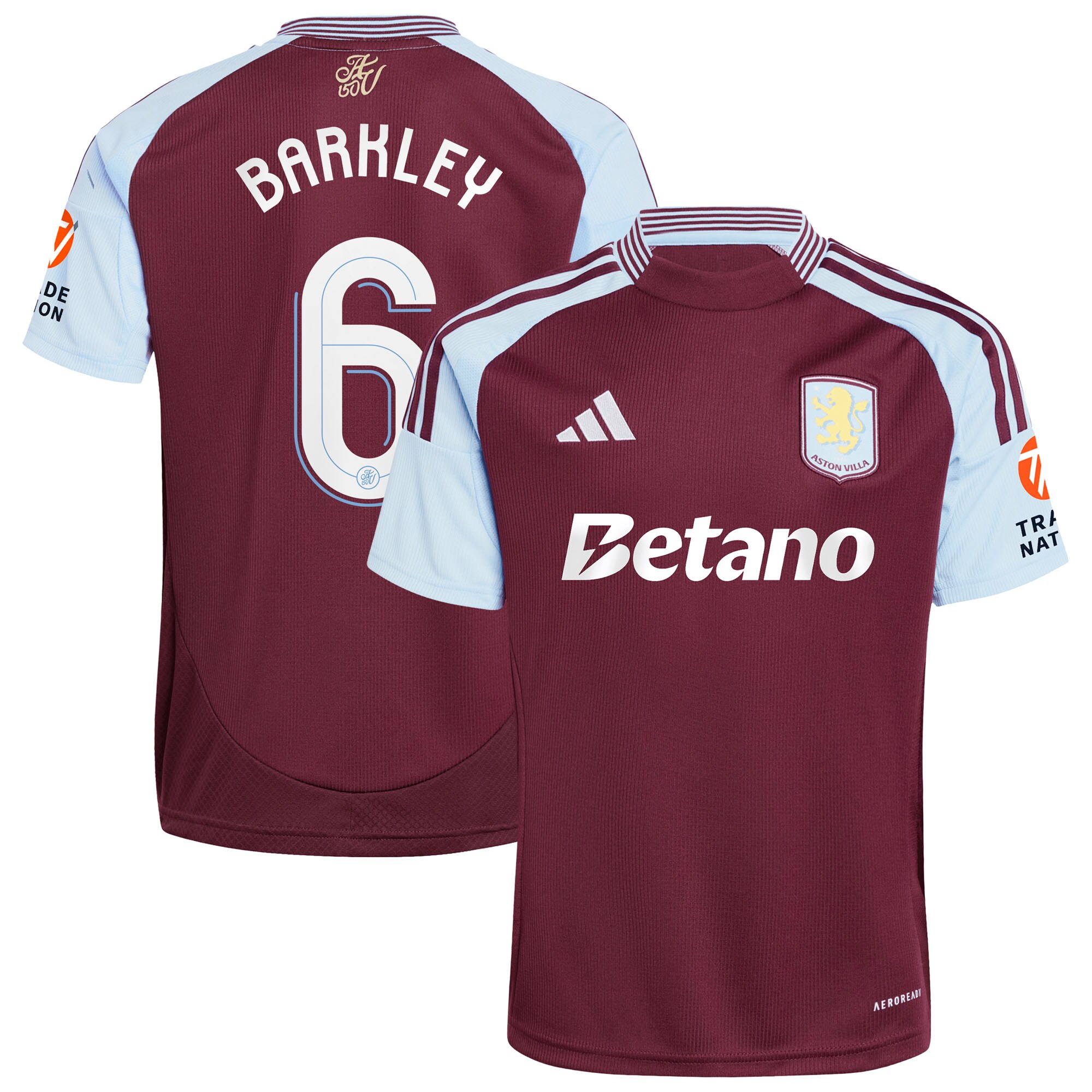 aston villa adidas home shirt 2024-25 with barkley 6 cup printing Collection | Official Aston Villa FC Gear Online