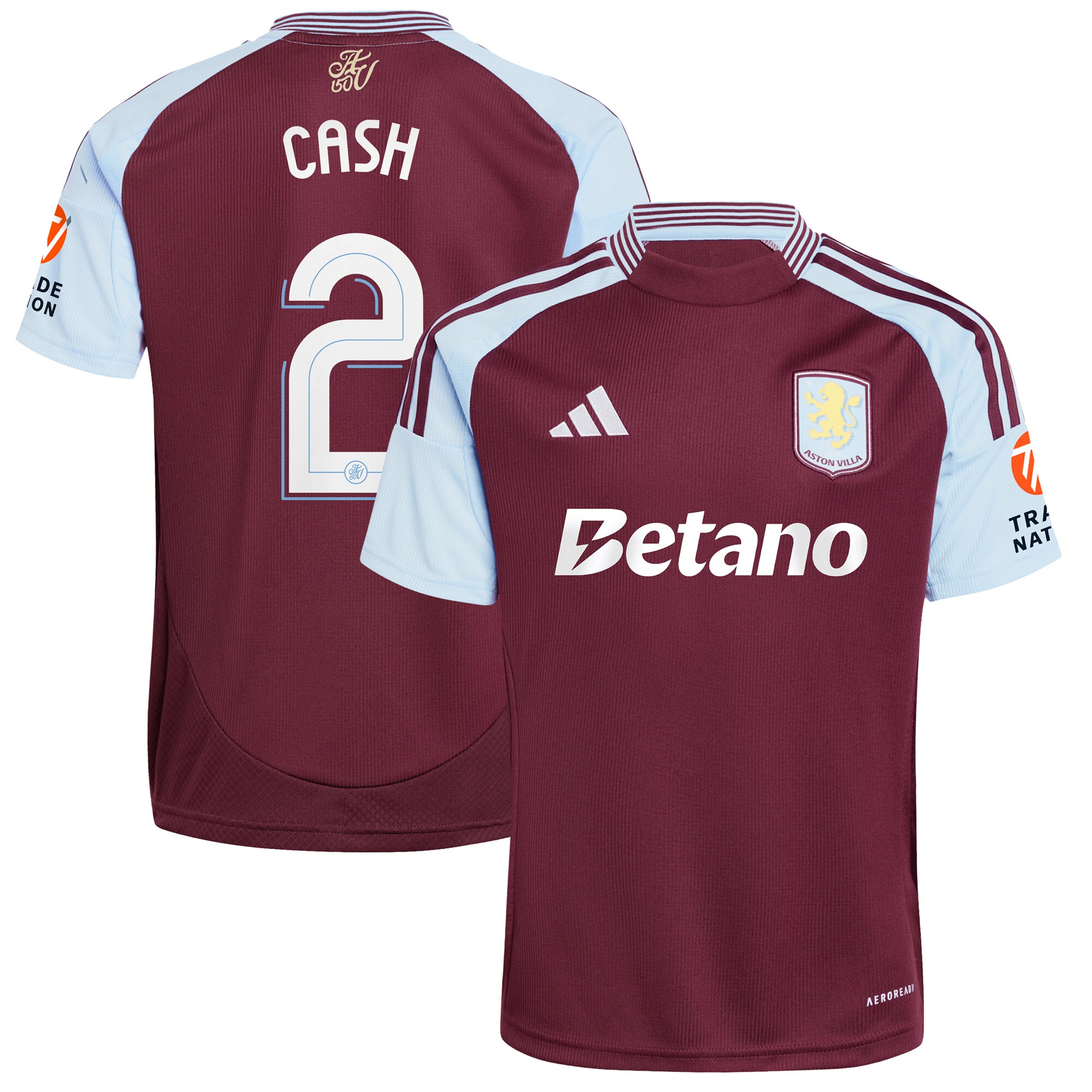 aston villa adidas home shirt 2024-25 with cash 2 cup printing Collection | Official Aston Villa FC Gear Online
