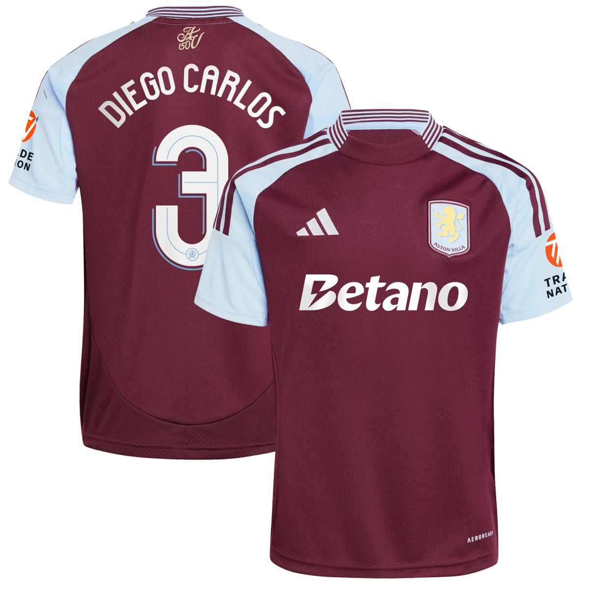 aston villa adidas home shirt 2024-25 with diego carlos 3 cup printing Collection | Official Aston Villa FC Gear Online