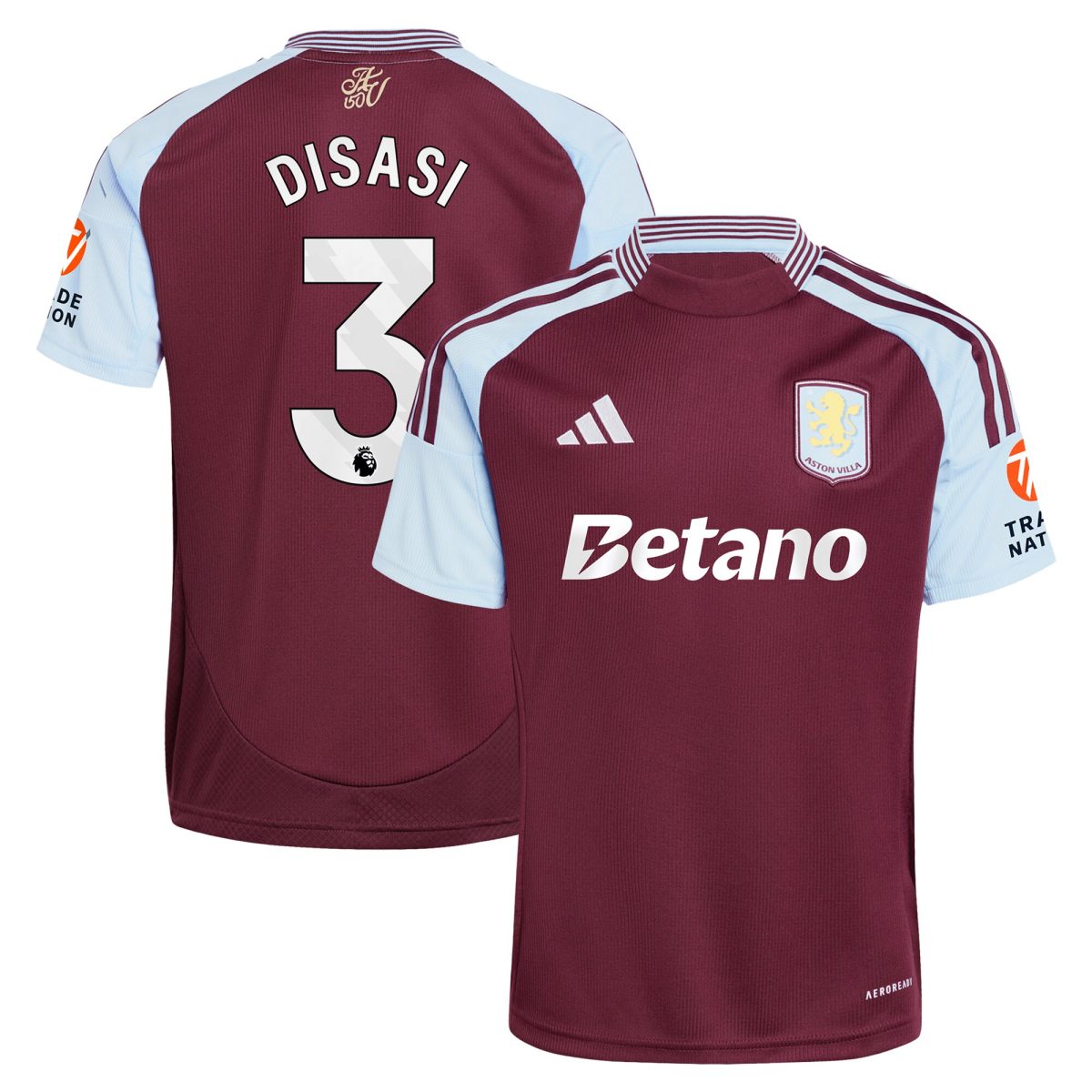 aston villa adidas home shirt 2024-25 with disasi 3 printing Collection | Official Aston Villa FC Gear Online
