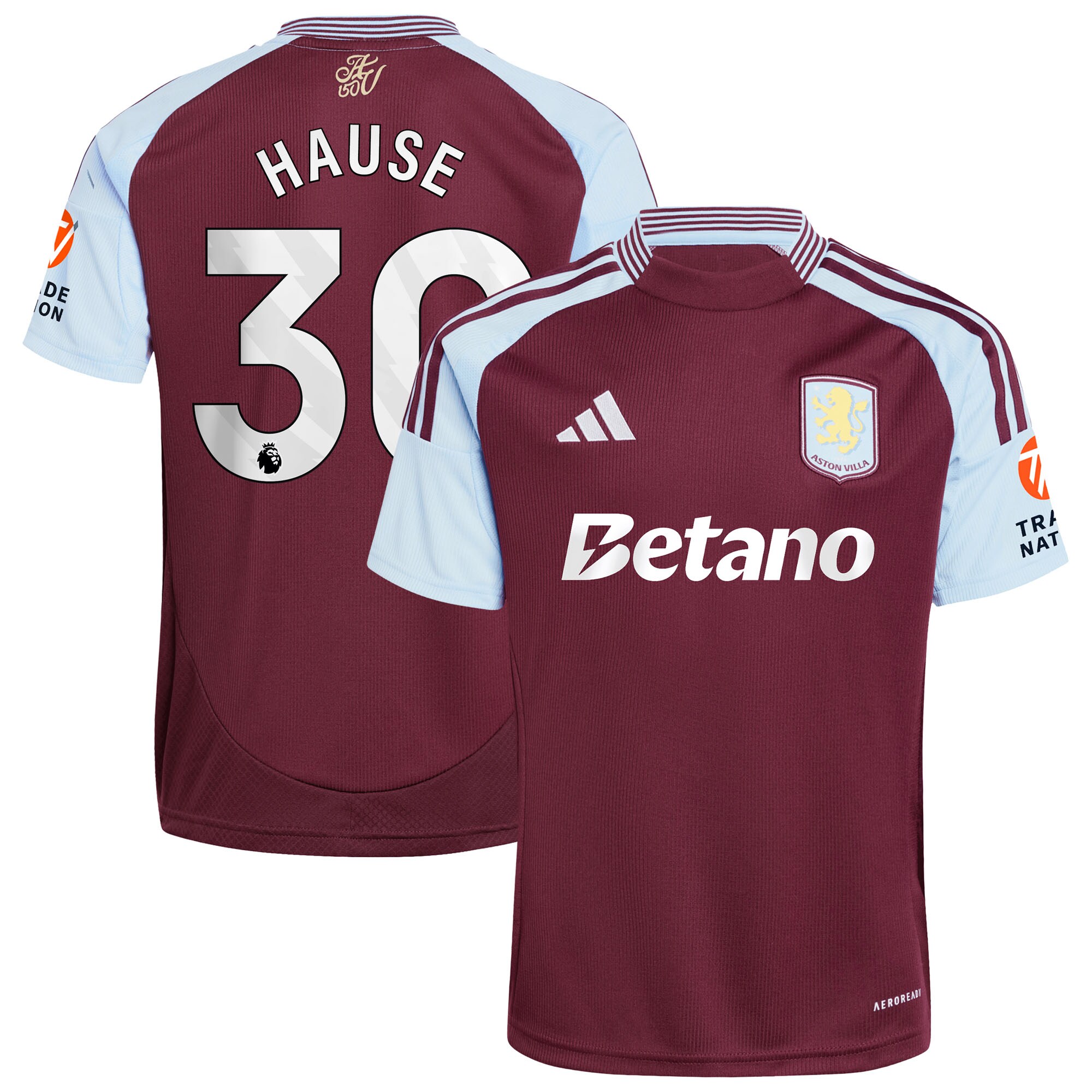 aston villa adidas home shirt 2024-25 with hause 30 printing Collection | Official Aston Villa FC Gear Online