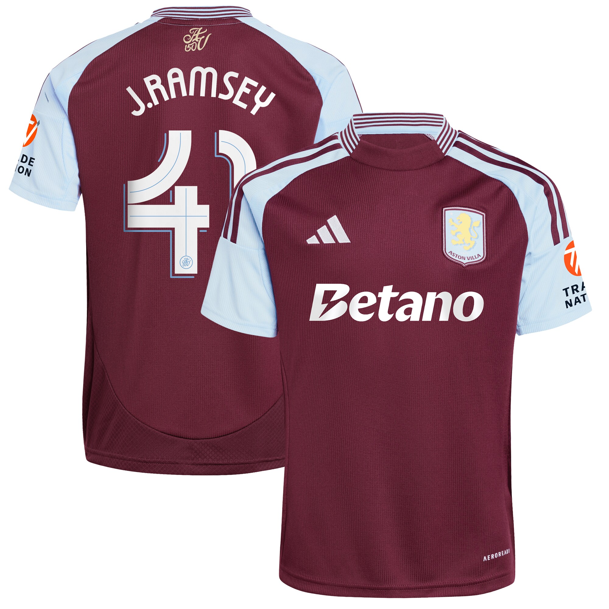aston villa adidas home shirt 2024-25 with j. ramsey 41 cup printing Collection | Official Aston Villa FC Gear Online