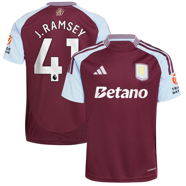 aston villa adidas home shirt 2024-25 with j. ramsey 41 printing Collection | Official Aston Villa FC Gear Online