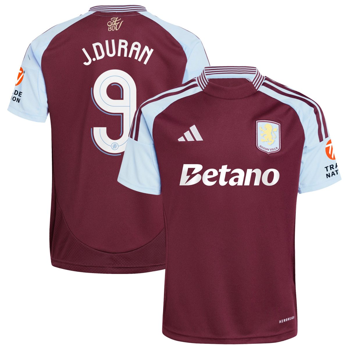 aston villa adidas home shirt 2024-25 with j.duran 9 cup printing Collection | Official Aston Villa FC Gear Online