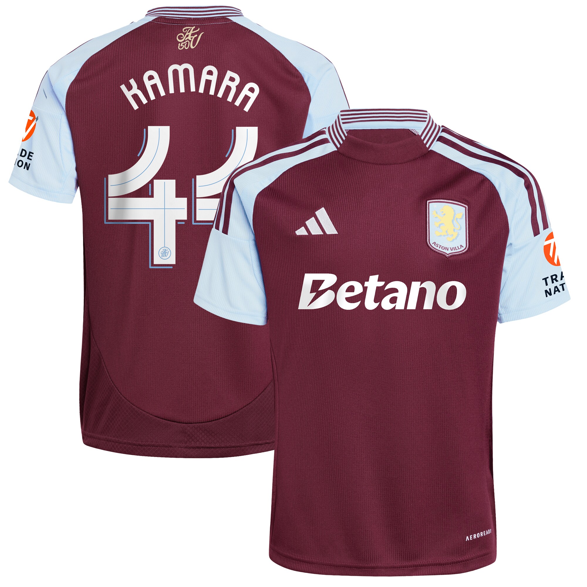 aston villa adidas home shirt 2024-25 with kamara 44 cup printing Collection | Official Aston Villa FC Gear Online