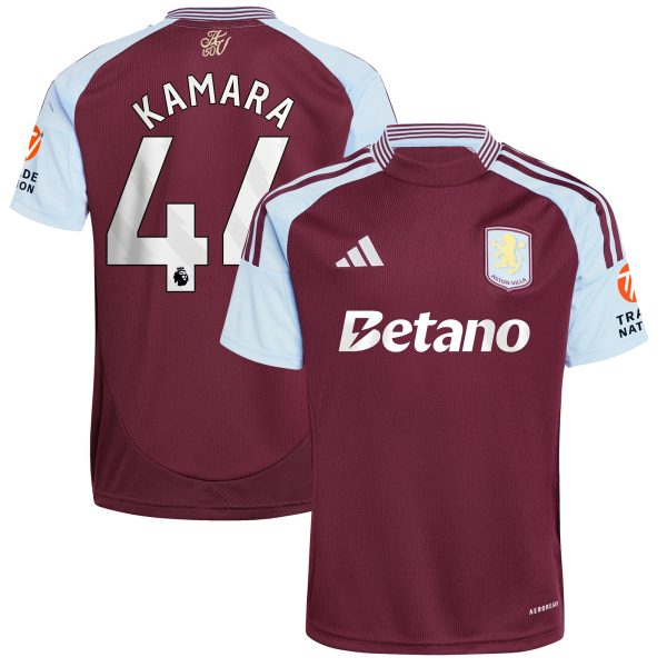 aston villa adidas home shirt 2024-25 with kamara 44 printing Collection | Official Aston Villa FC Gear Online
