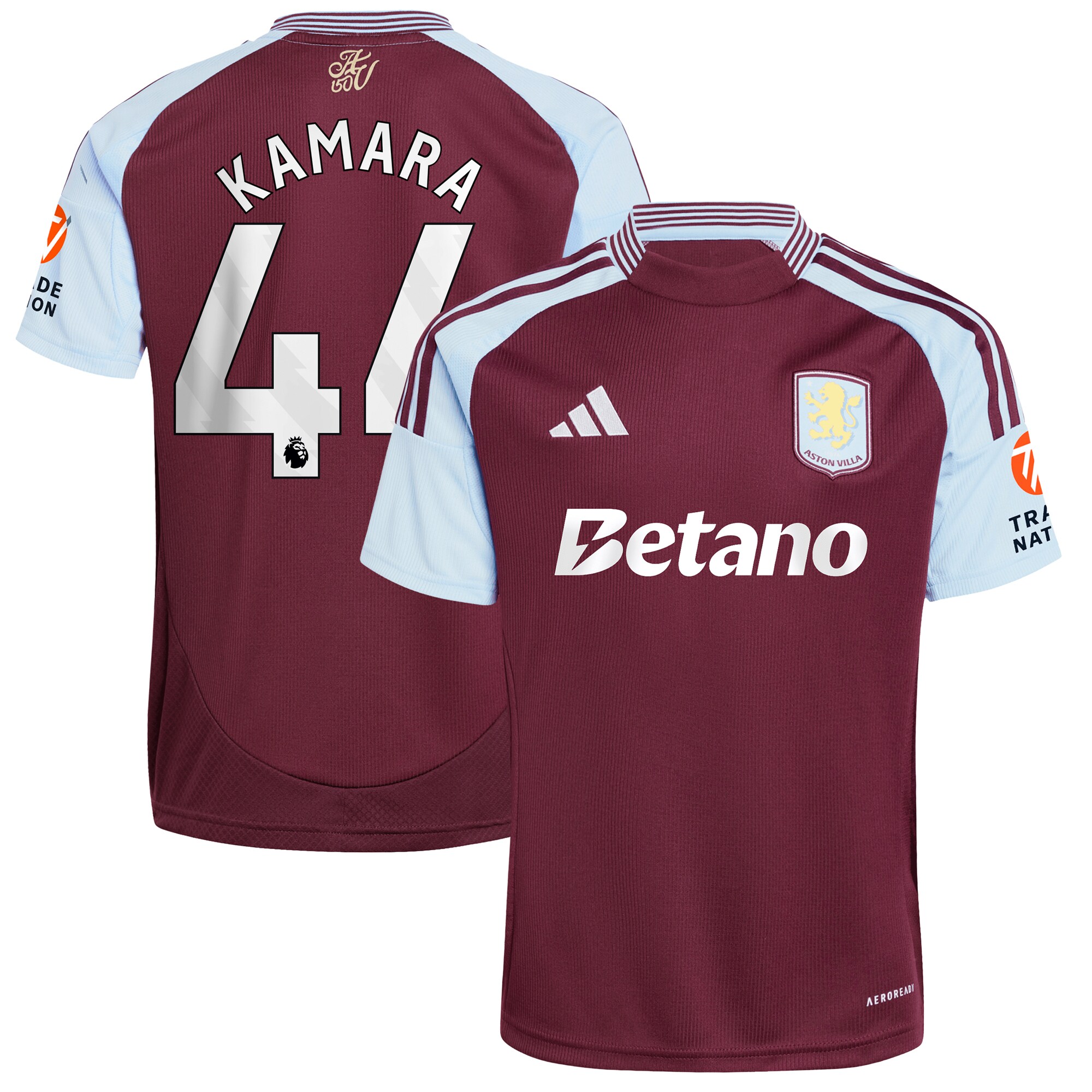 aston villa adidas home shirt 2024-25 with kamara 44 printing Collection | Official Aston Villa FC Gear Online